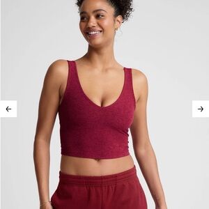 Beyond yoga spacedye good day crop bra top Bordeaux Heather